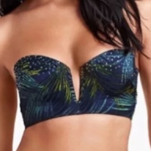 Embellished Long Line Swim Top